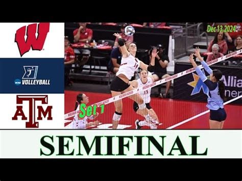 Wisconsin volleyball score vs. Texas A&M in NCAA。